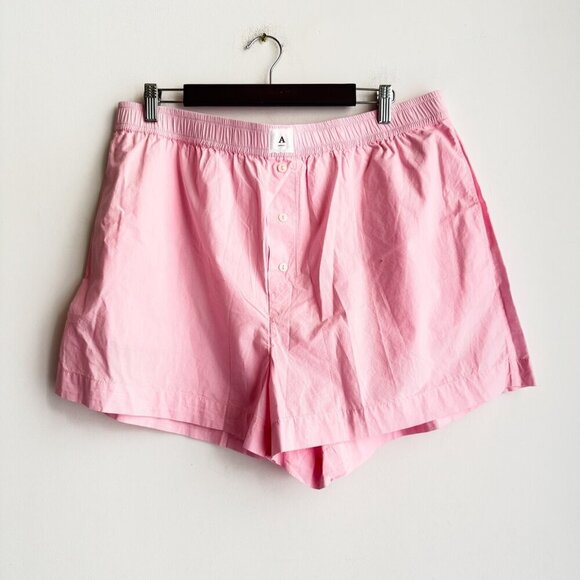 Anthropologie The Wren Boxer Short Cotton Viscose Pink L - Picture 1 of 3
